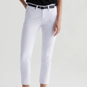 AG Adriano Goldschmied Prima Crop Cigarette Crop om Pearl White in SIze 28